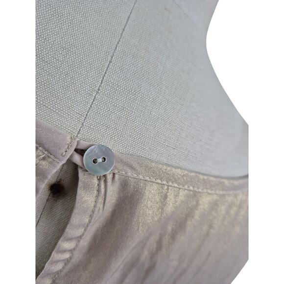 Chico's 100% Polyester Metallic Gold Top Sz 2 L/XL NWOT - Picture 4 of 5